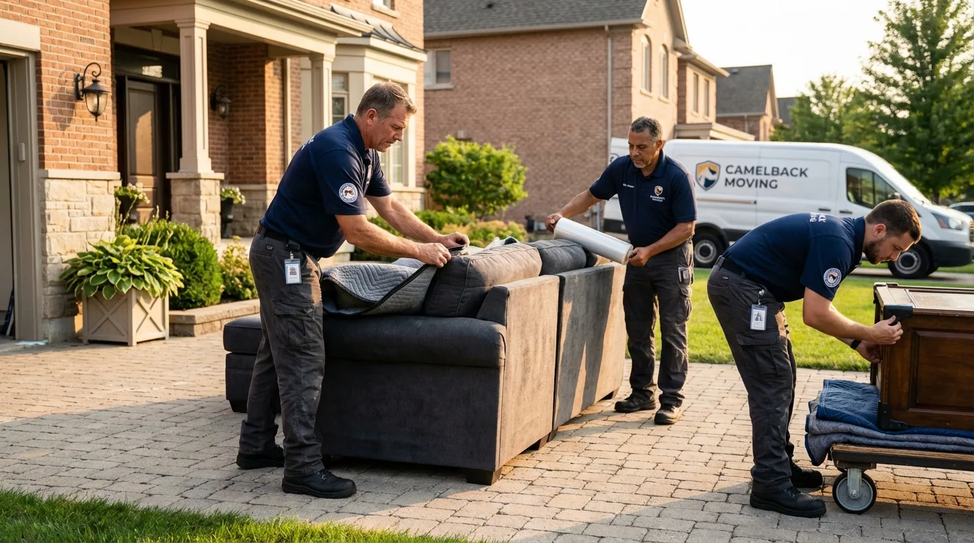 Large estate moving crew wrapping furniture in Maggie Valley, NC
