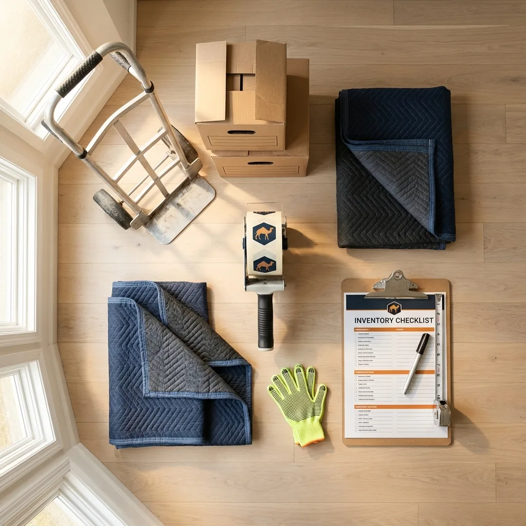 Professional moving supplies and packing materials layout for Maggie Valley residential relocations